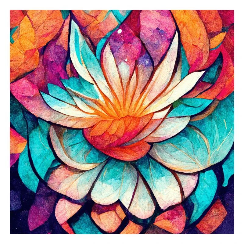 Bunte Mandala Blume Version 3