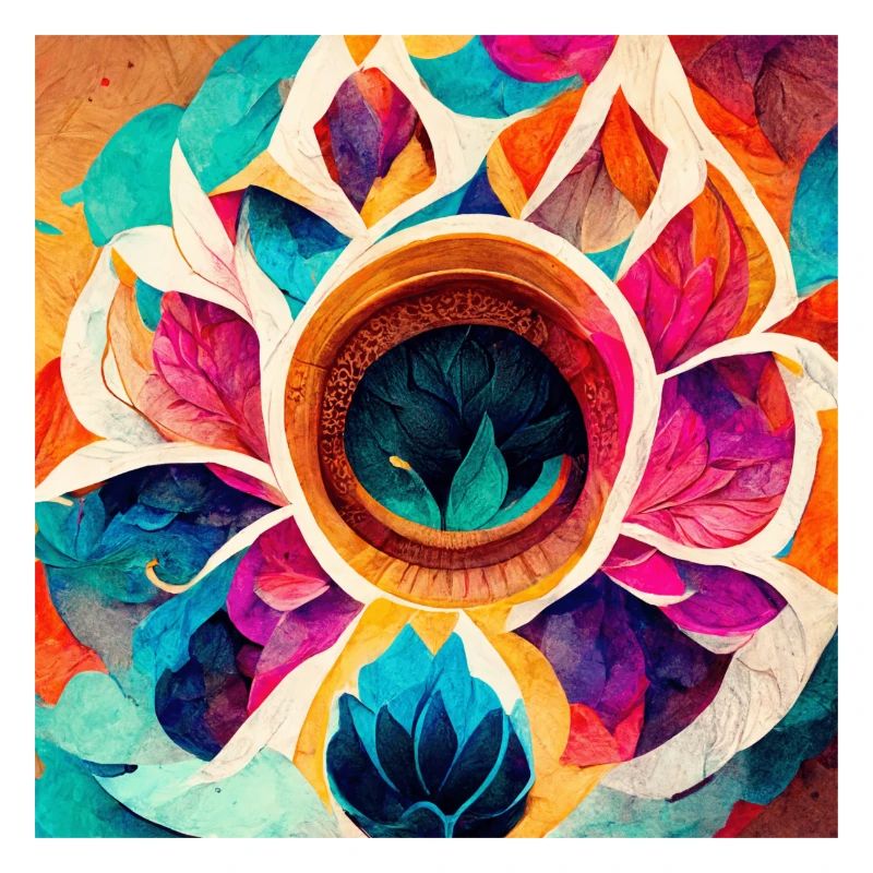 Bunte Mandala Blume Version 5