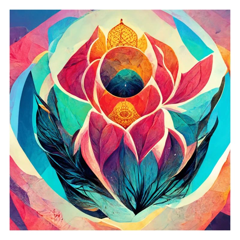 Bunte Mandala Blume Version 4