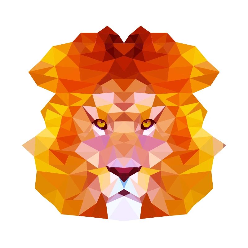 Belle conception de polygone de lion