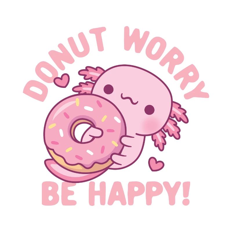 Nette Axolotl Donut Sorge Sei glücklich Lustiges Zitat