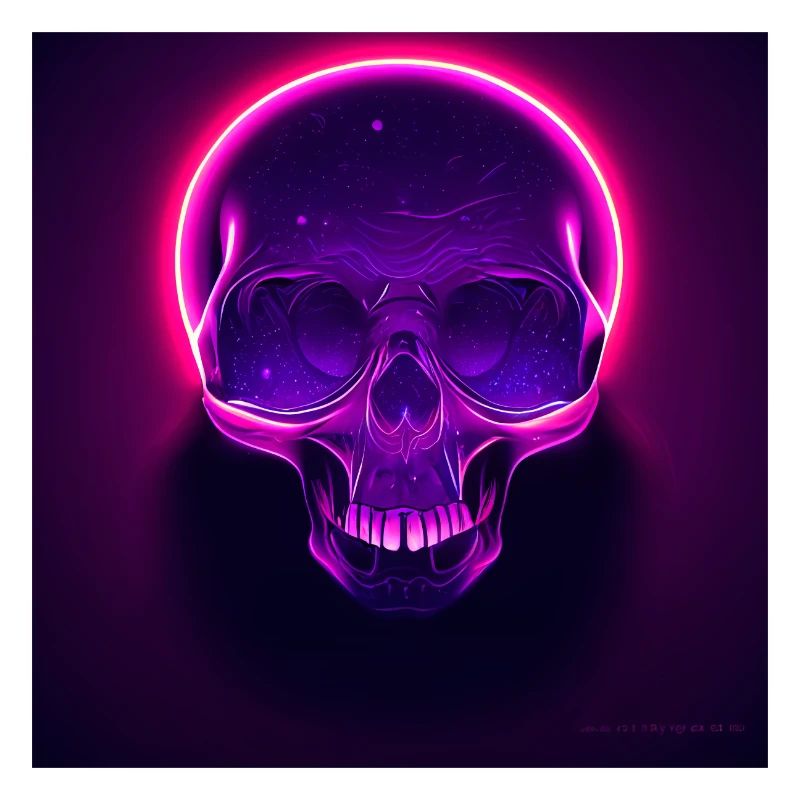 Lila Neon Schädel