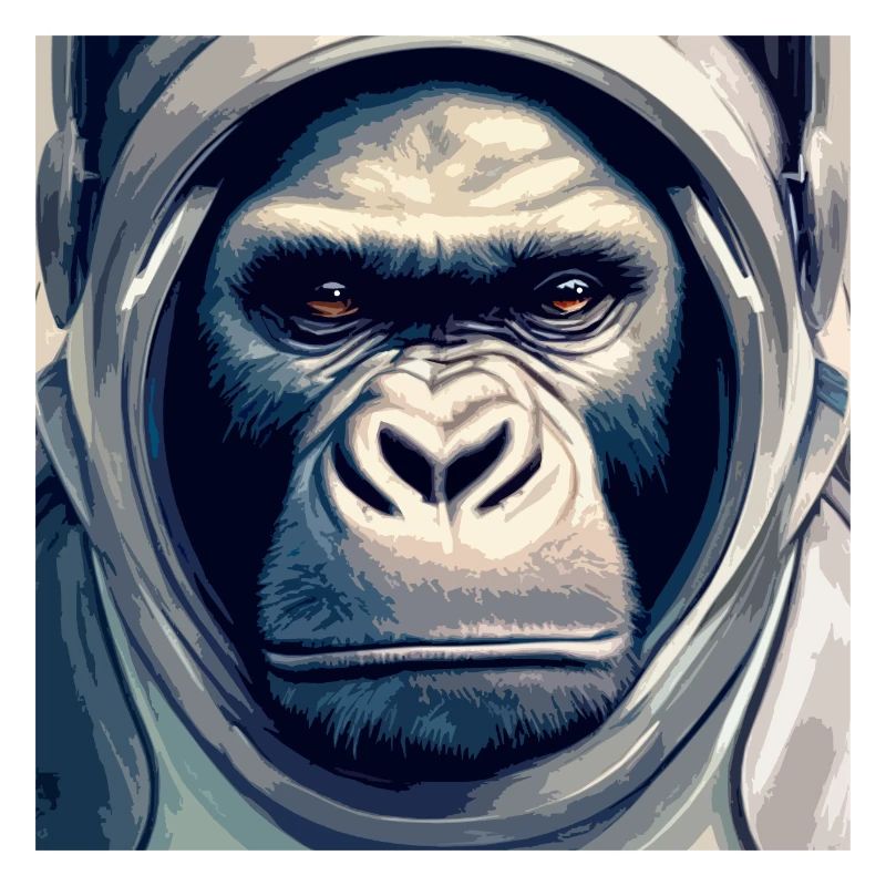 Singe astronaute, avec combinaison spatiale