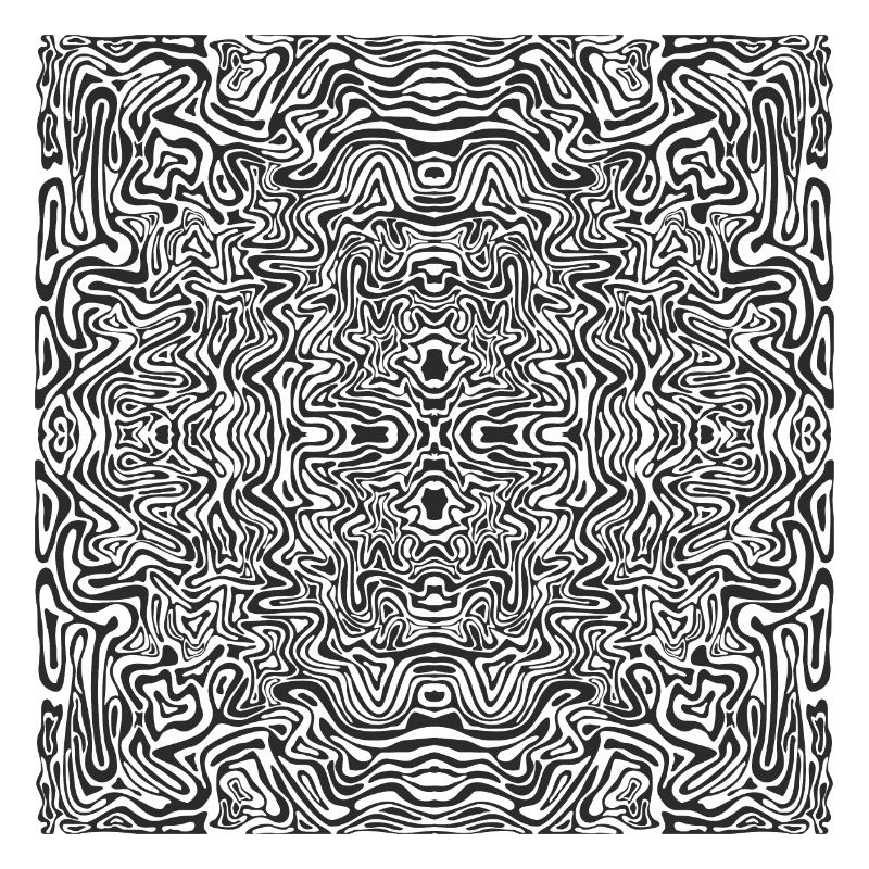 Affiche - vision psychédélique noir blanc