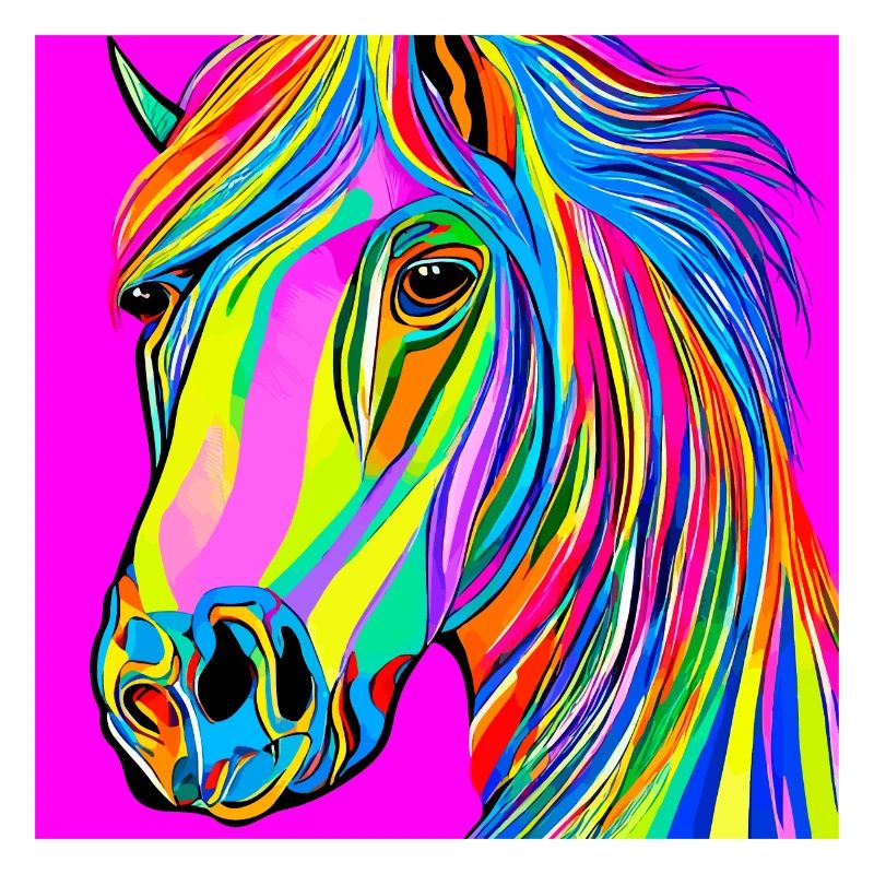 Farbenfrohe Illustration eines Pferdes