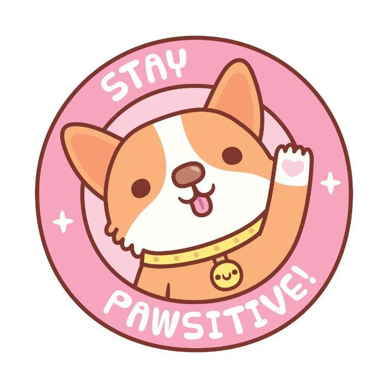Mignon Corgi Stay Pawsitive Drôle