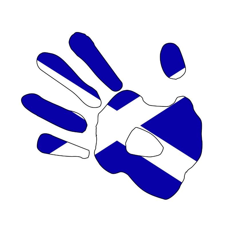 Silhouette de l’empreinte de main du drapeau de l’Écosse