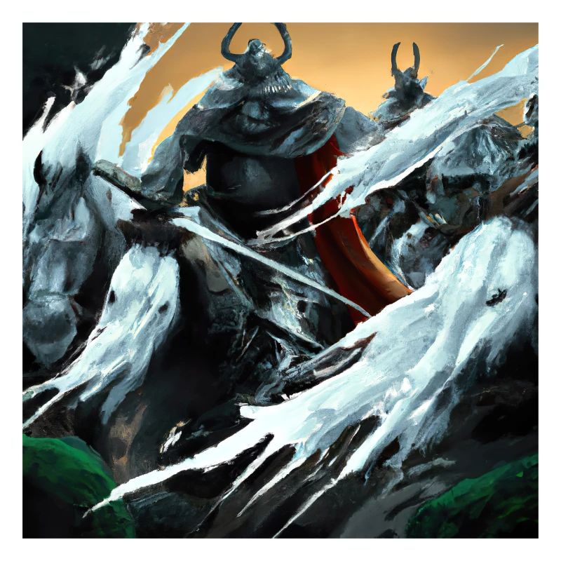 Mysterious Samurai fighting Ghosts Japan Wall Art
