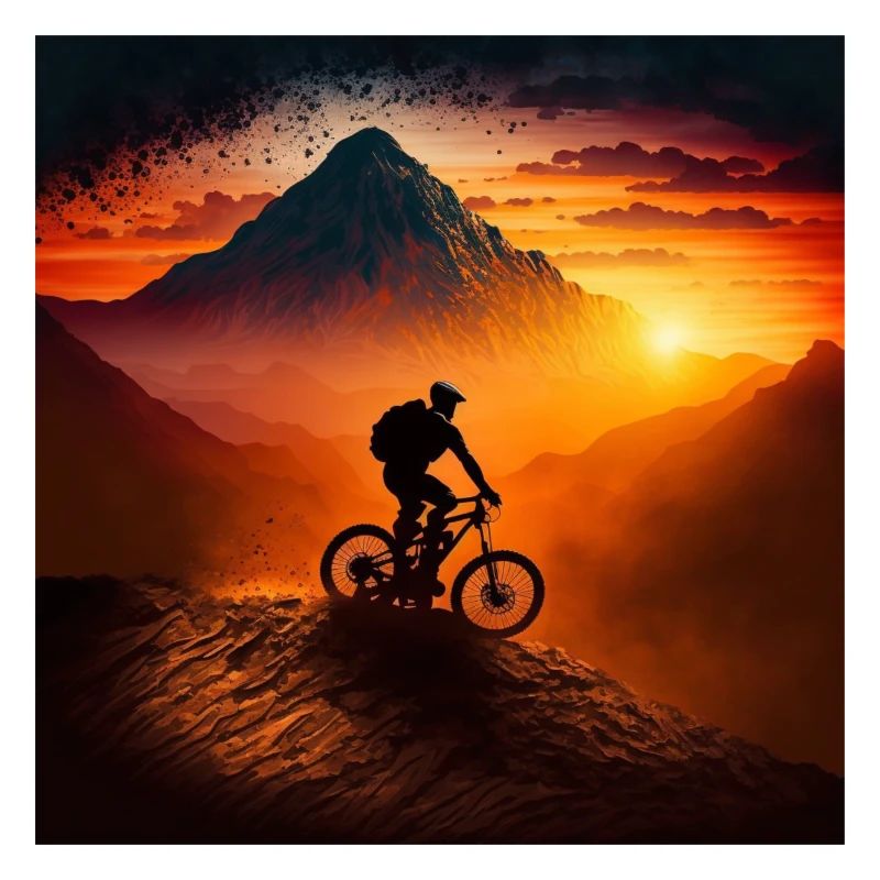 Riders de descente dans les graphiques PC Sunset