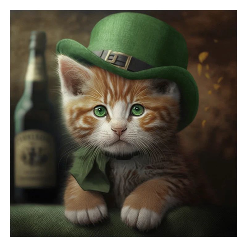 Fête de la Saint-Patrick Chat mignon avec chapeau Irlande