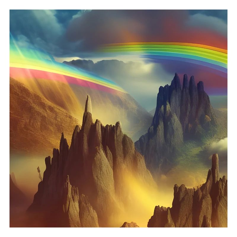 Rainbow on mountain