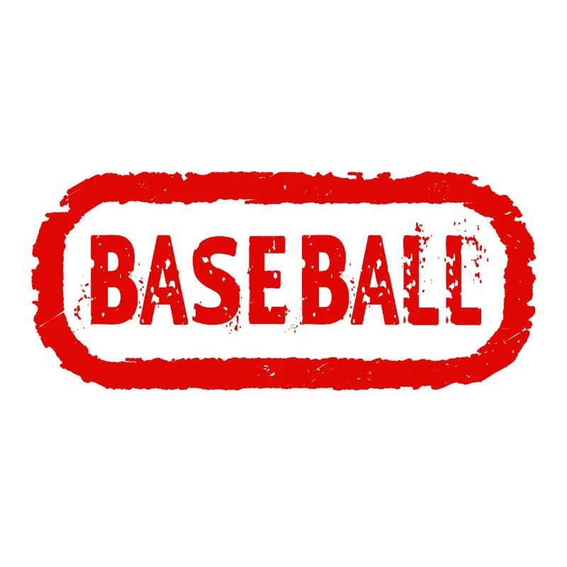 Baseball Red Ink Rubber Stamp