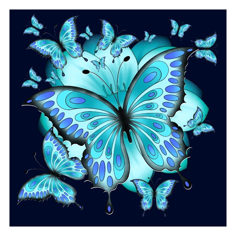 Papillons avec fleur
