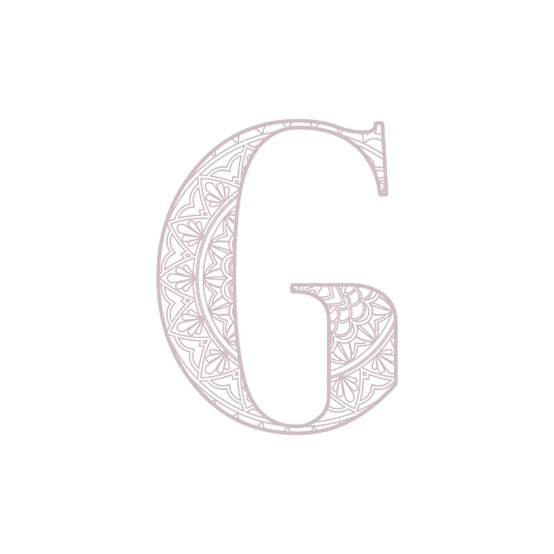 Mandala Monogram Initial in Dusky Pink - Letter G