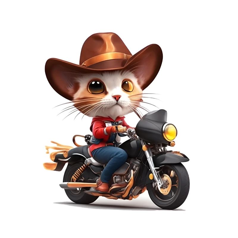 Katze auf Motorad