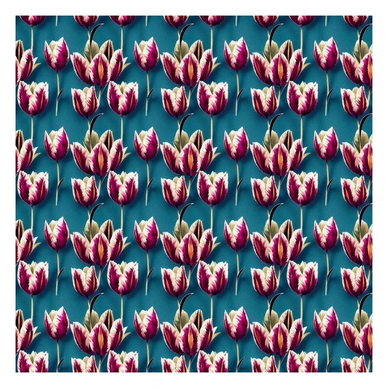 Red White Tulips Pattern Holland Flower Spring