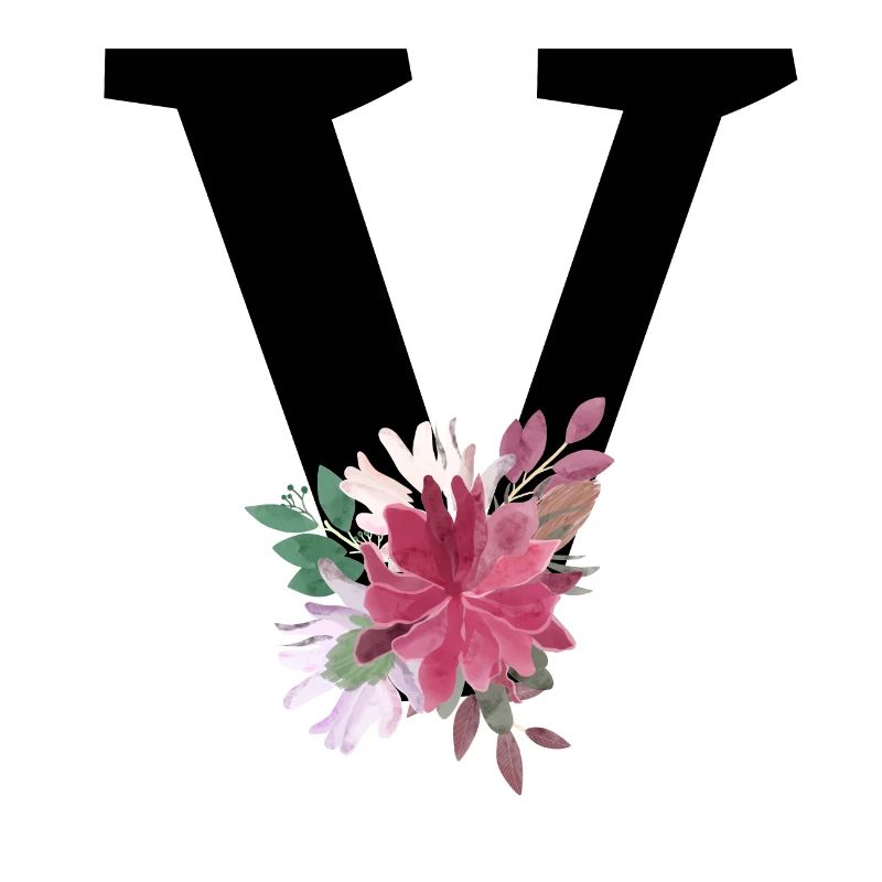 Buchstabe v blumig