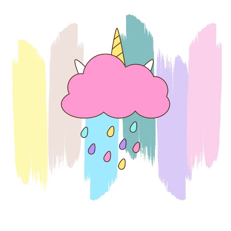 Cute cloud in pastel rainbow