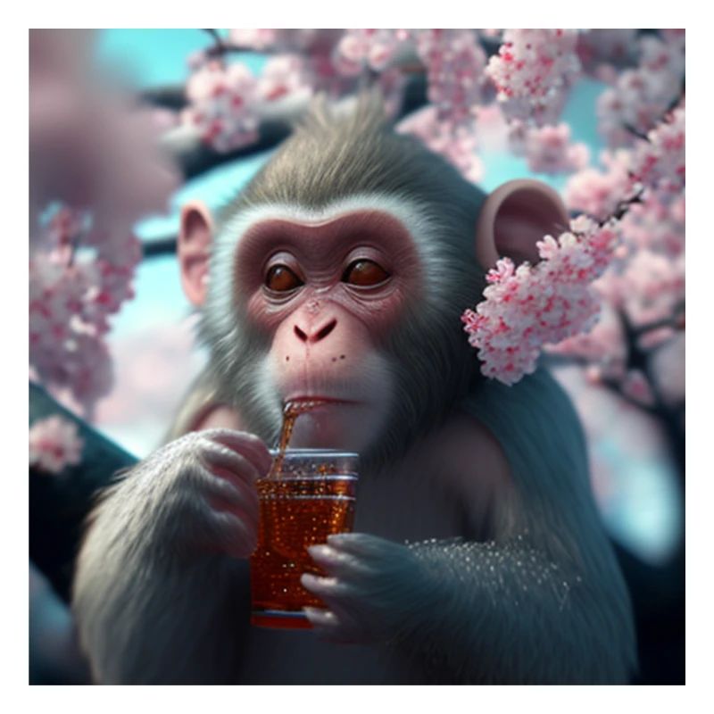 Äffchen mit Getränk Geschenk