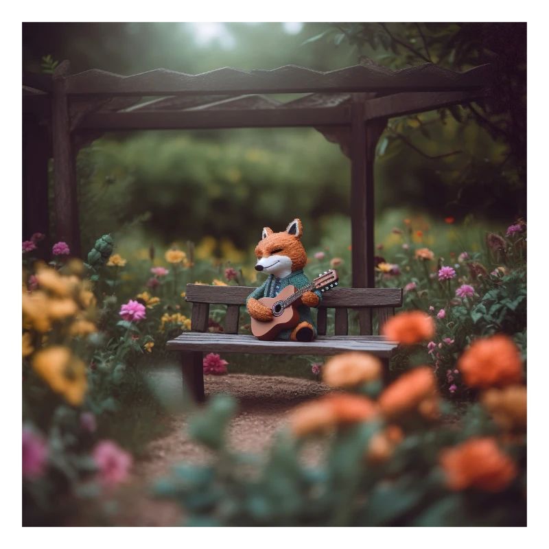 Poster - 3D - a fox playing guitar