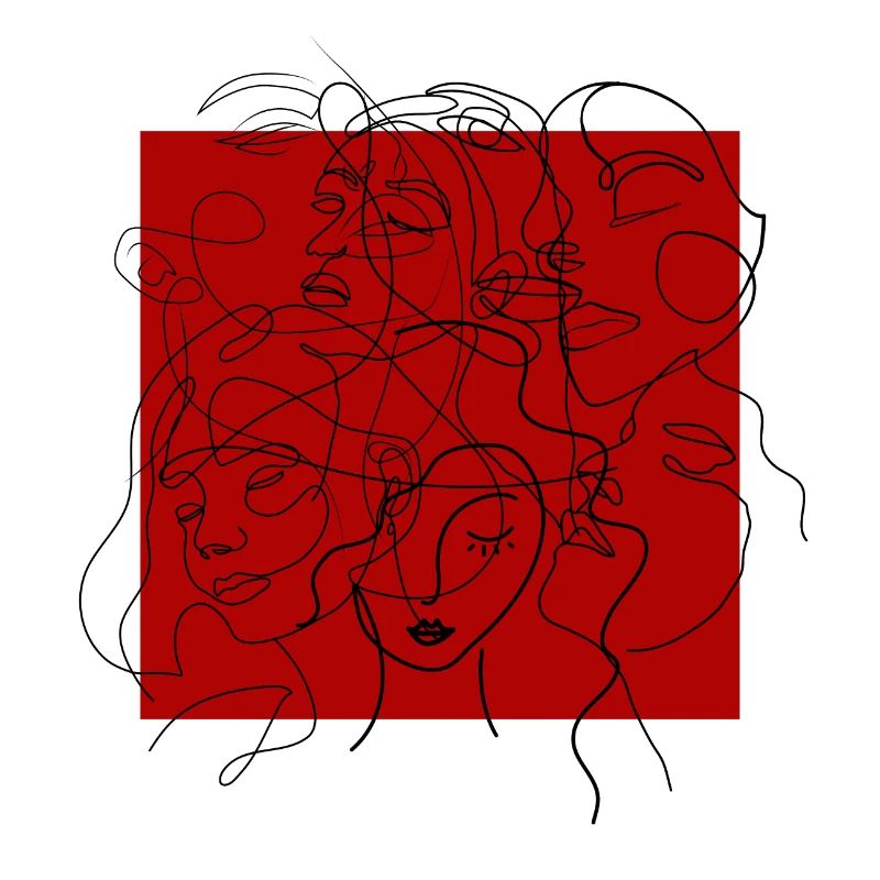 Face line red