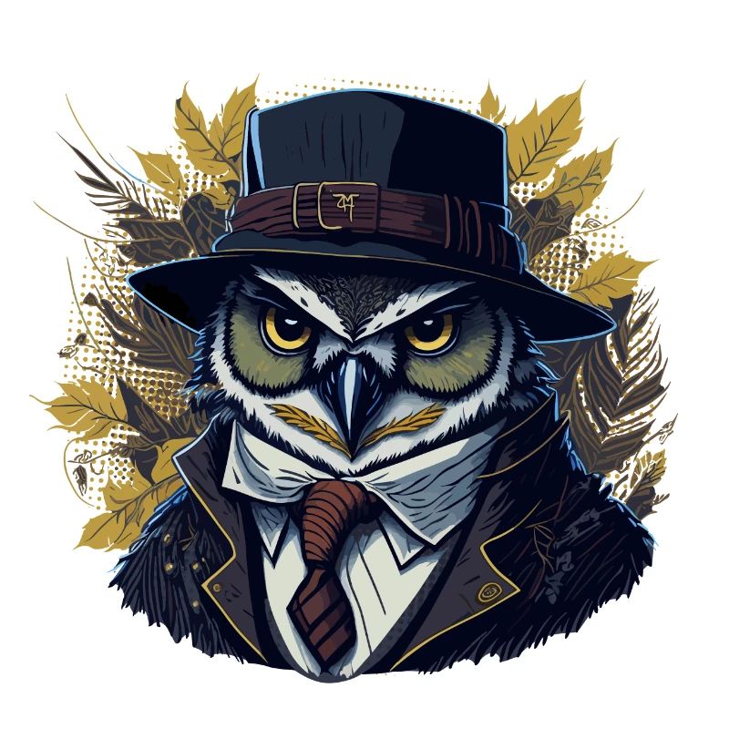 Herbst Eule Wald Boss - KI - DIGITAL