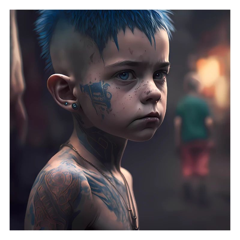 Kinder mit Tattoos Artwork