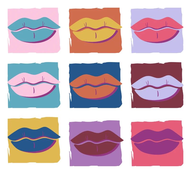 Retro multicolored lip