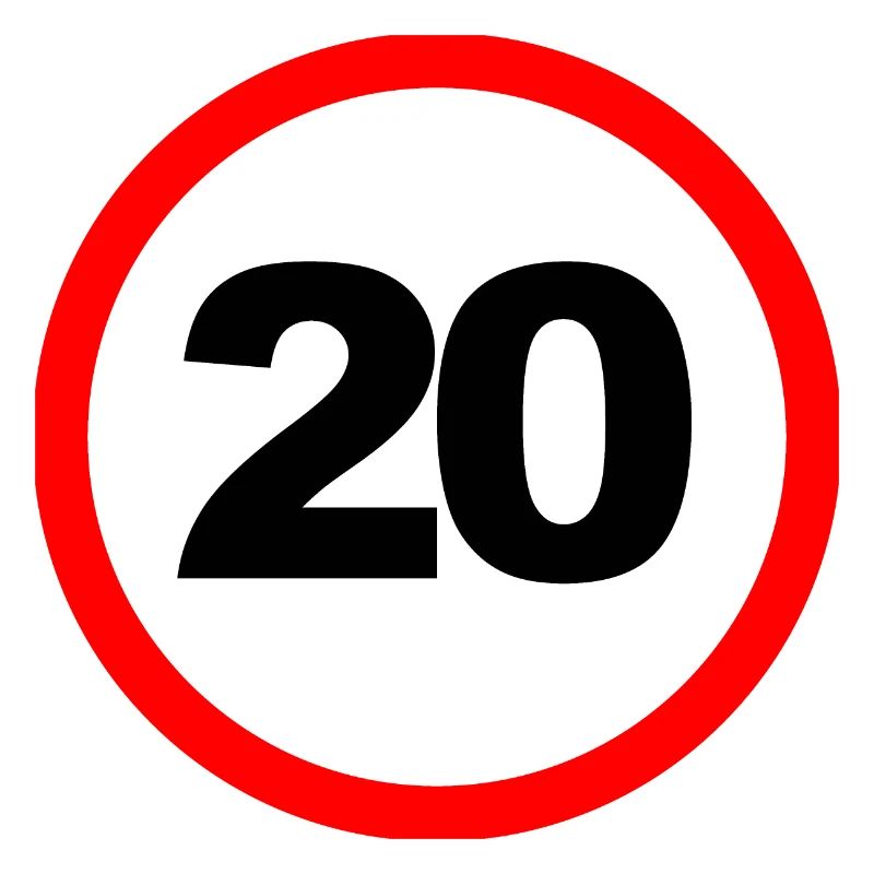 20 Geschwindigkeit / Schild Design
