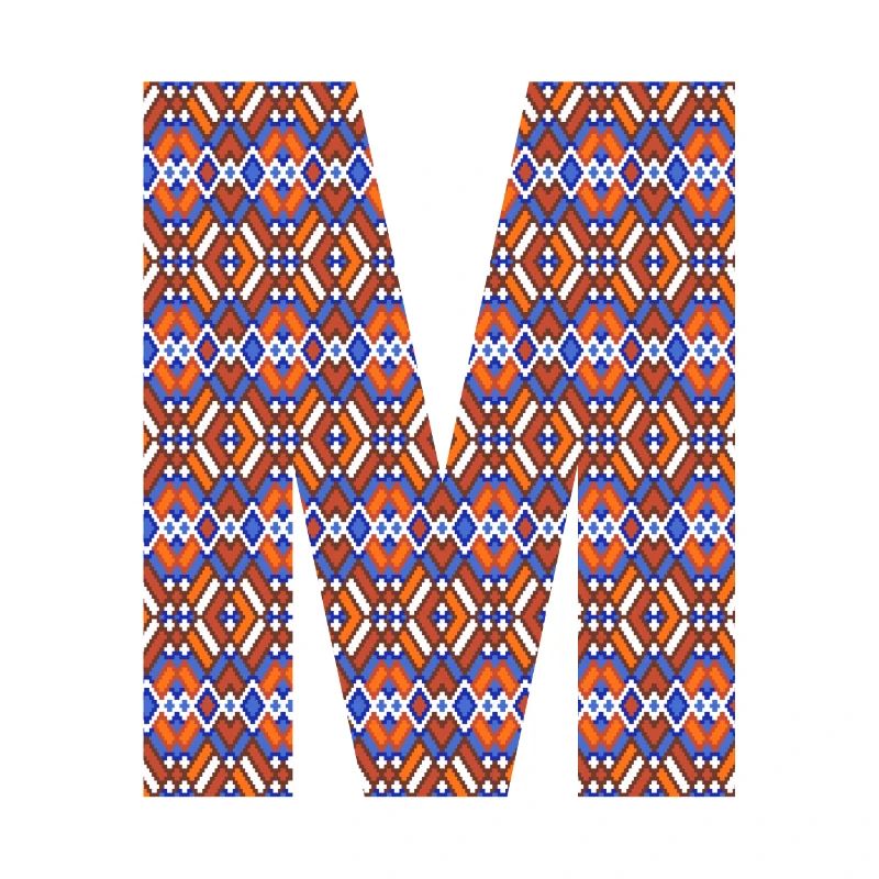 Monogram Letter M- geometric pattern