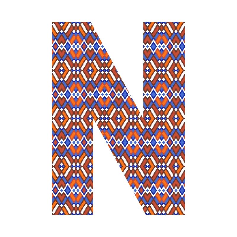 Monogram Letter N- geometric pattern