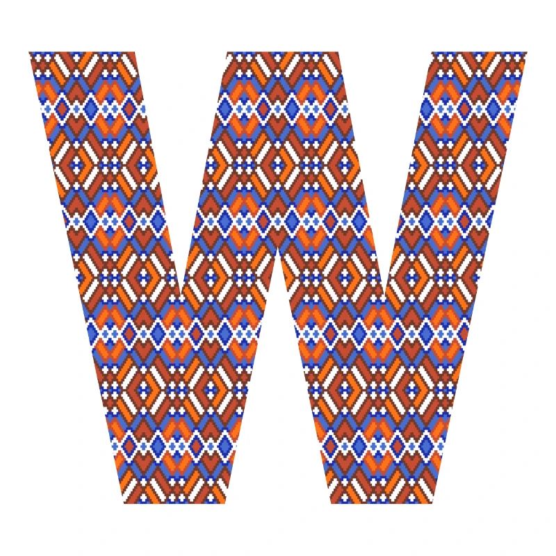 Monogram Letter W- geometric pattern