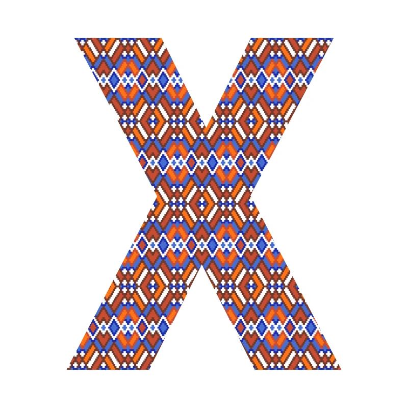 Monogram Letter X- geometric pattern
