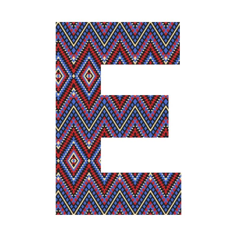 Monogramm Buchstabe E- boho buntes Design