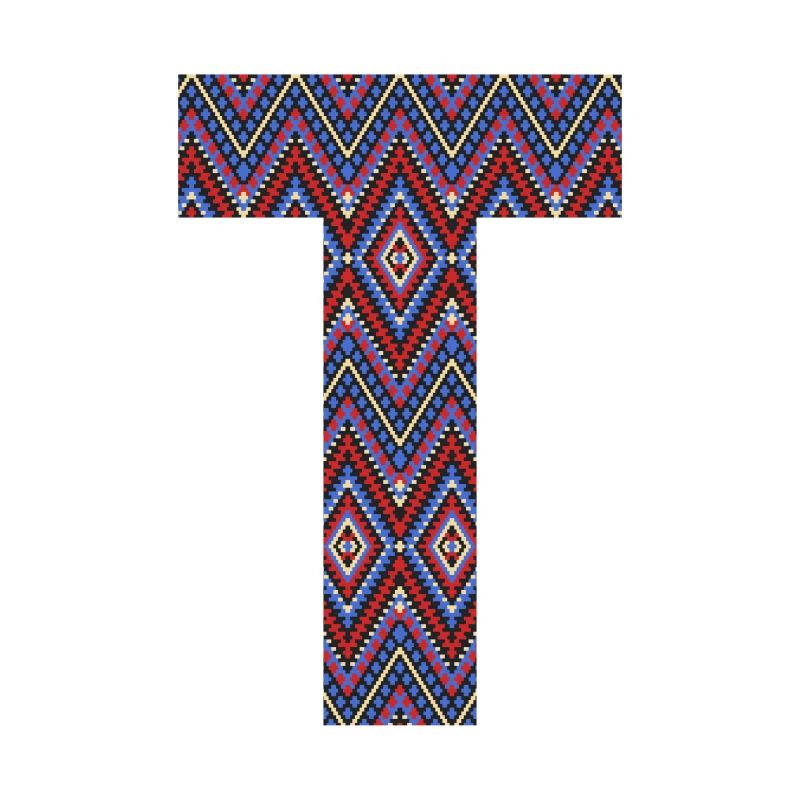 Monogram Letter T- geometric pattern