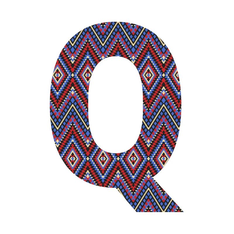 Monogramm Buchstabe Q - geometrisches Muster
