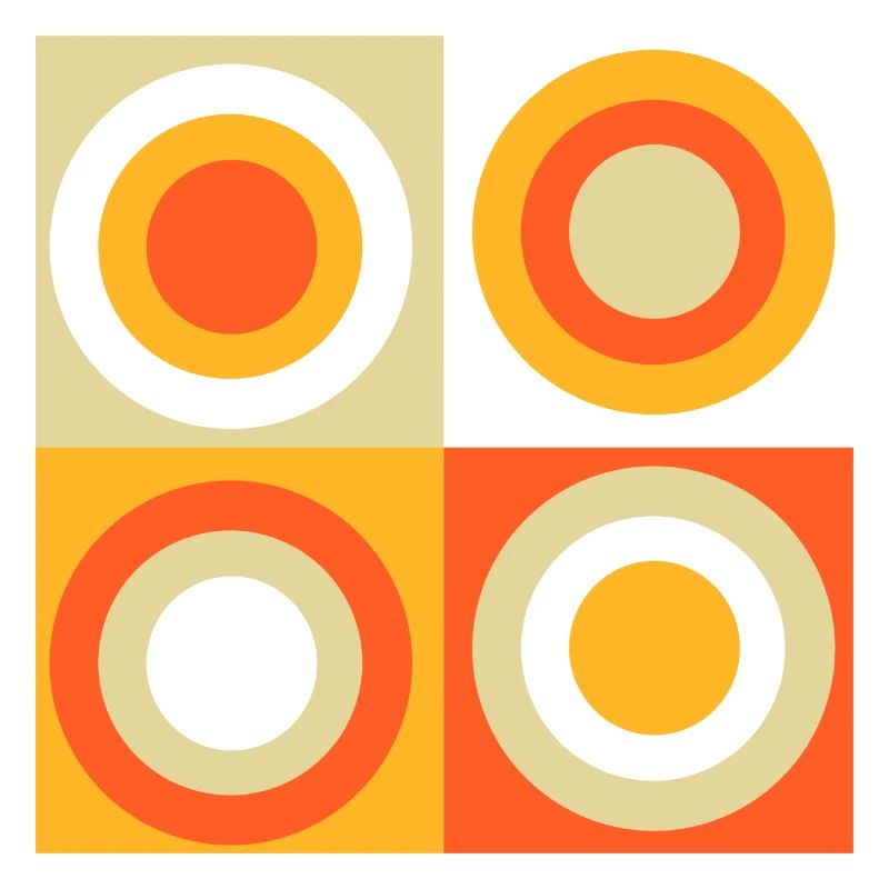 70s Pattern Circles Squiggle