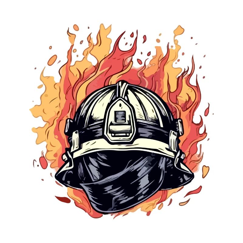 Firefighter's helmet on fire n°2