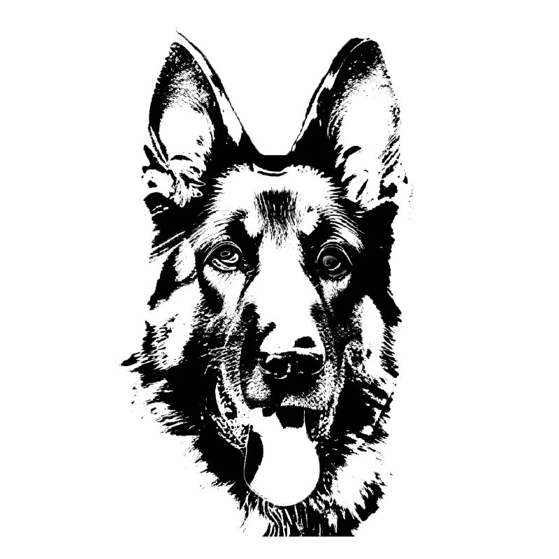 German shepherd head dog head