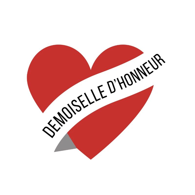 Cuore rosso e nastro della damigella d'onore
