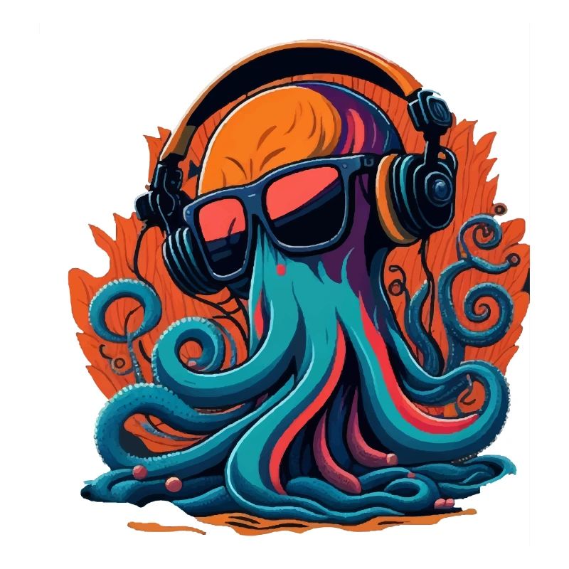 Oktopus mit Sonnenbrille