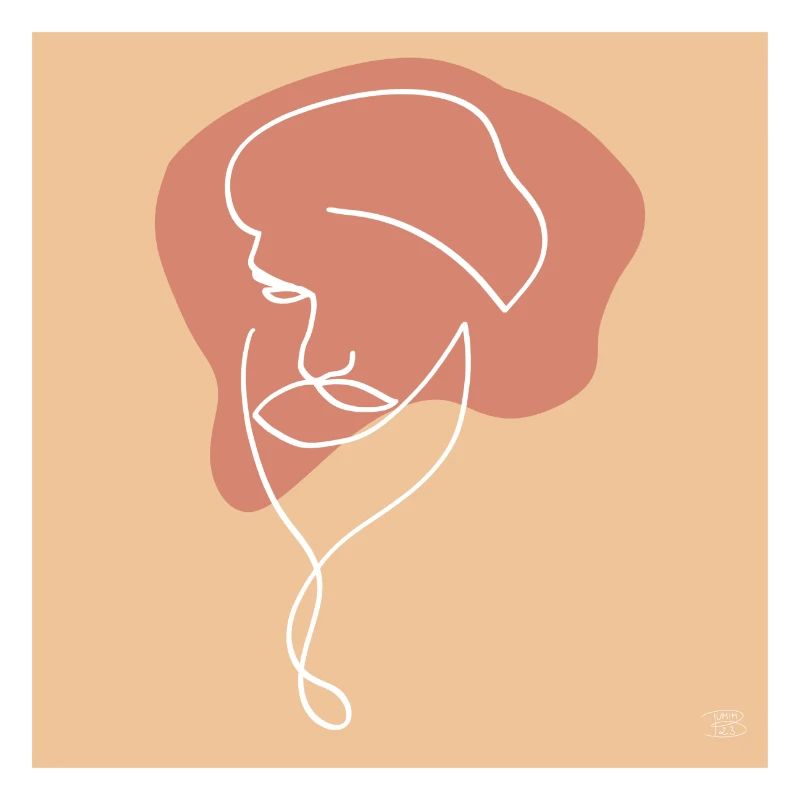 "Mann mit Bart", Boho Line Art Design, "Faces"