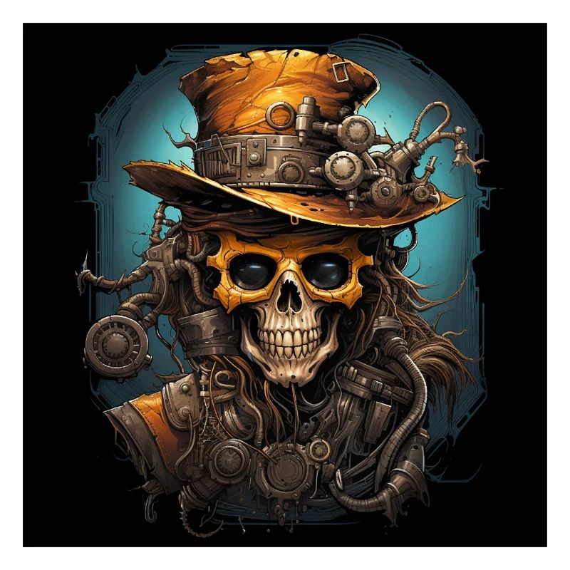 Steampunk Zombie Skull