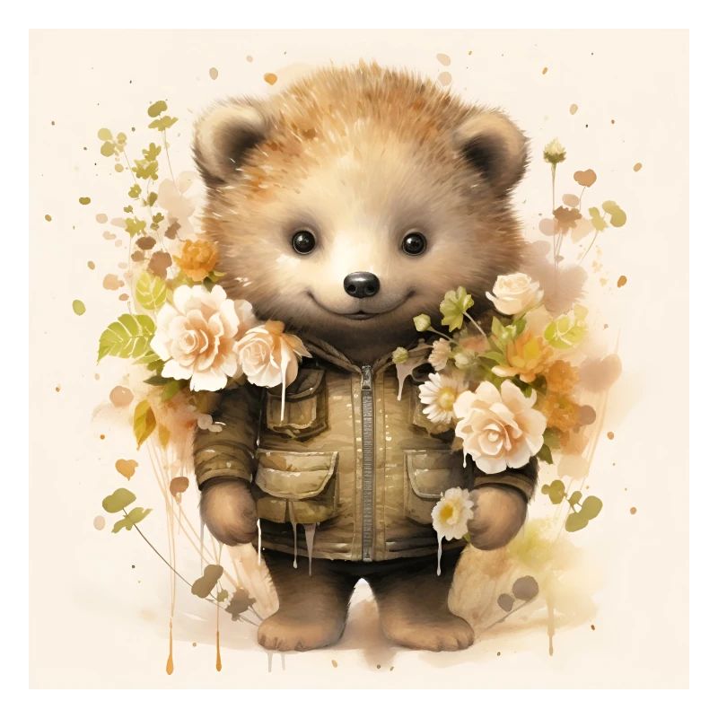 Igel mit Blumen