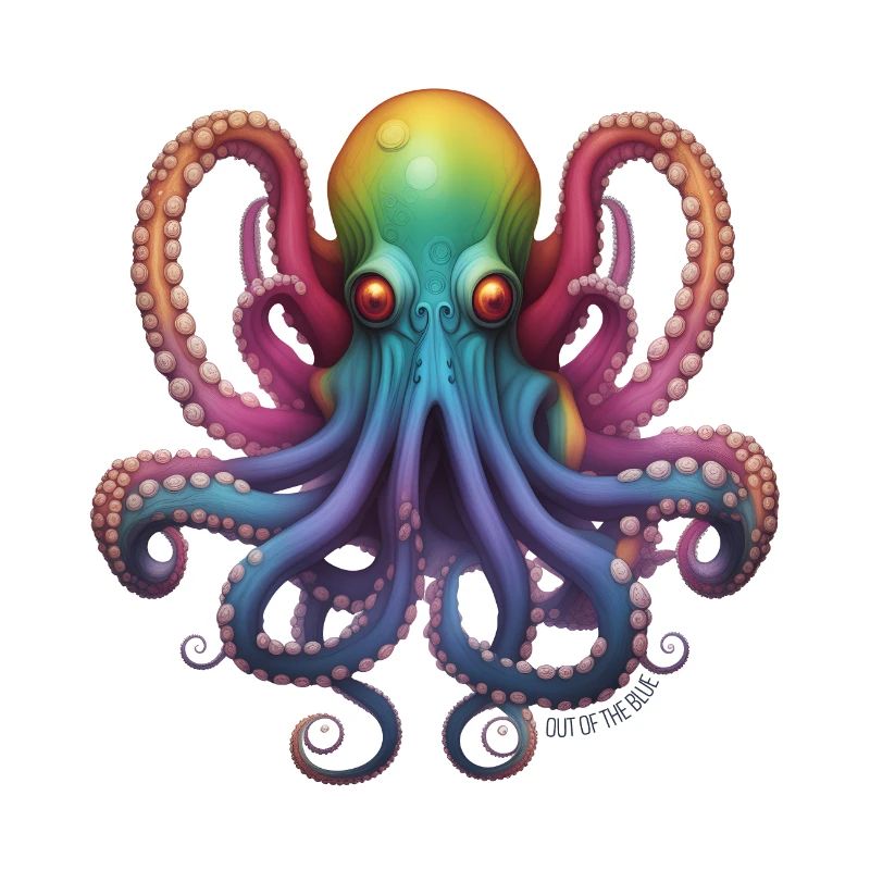 Hors du bleu Cthulhu Conception réfléchie de poulpe