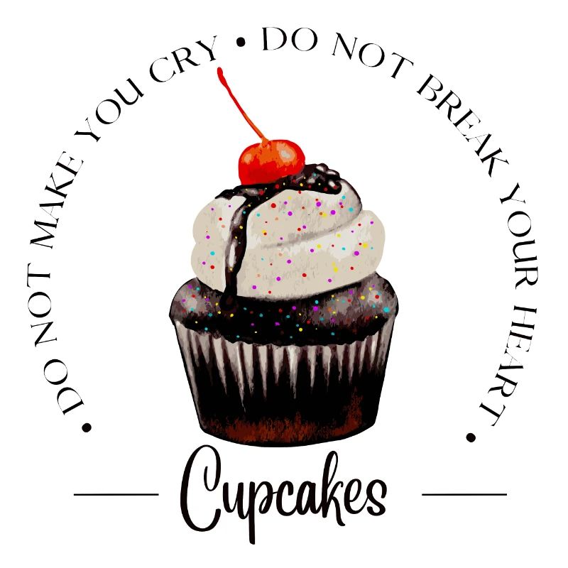 Cute Cupcake Illustration Gift Retro Style