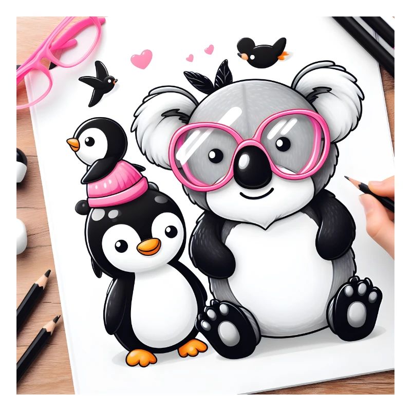 Koala et pingouin