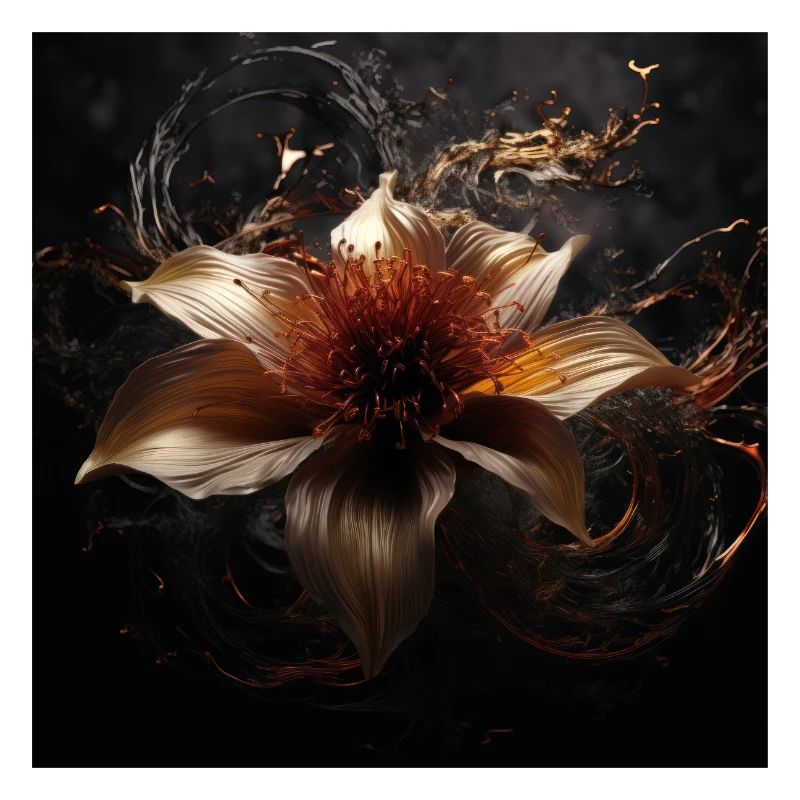 Luxe Glamour Fleur Fluide Abstrait