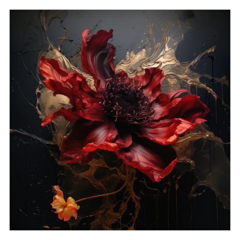 Luxe Glamour Fleur Fluide Abstrait