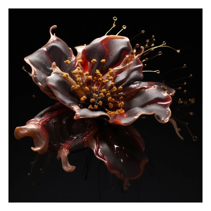 Luxe Glamour Fleur Fluide Abstrait